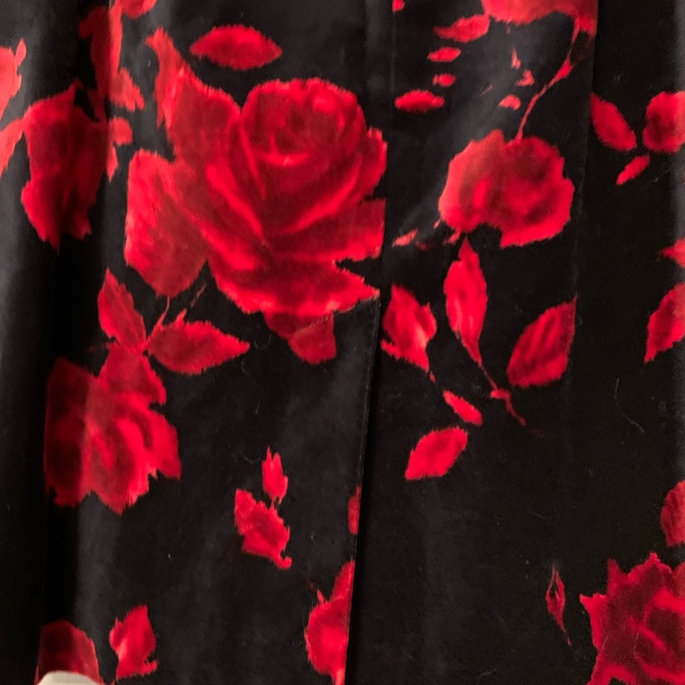❤️❤️❤️Talbots  Red and Black Velvet Dress - Picture 4 of 16